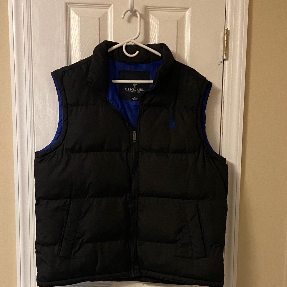 U.S. Polo Assn. Black Vest with Blue Accents - Men’s XL